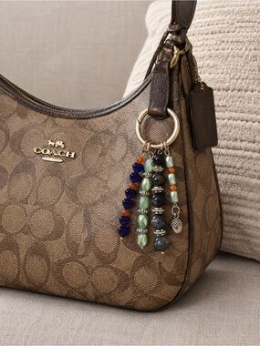 Hand-Crafted Beaded Bag Charm & Key Ring